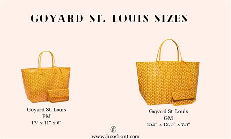 goyard senat sizes|goyard bag size guide.